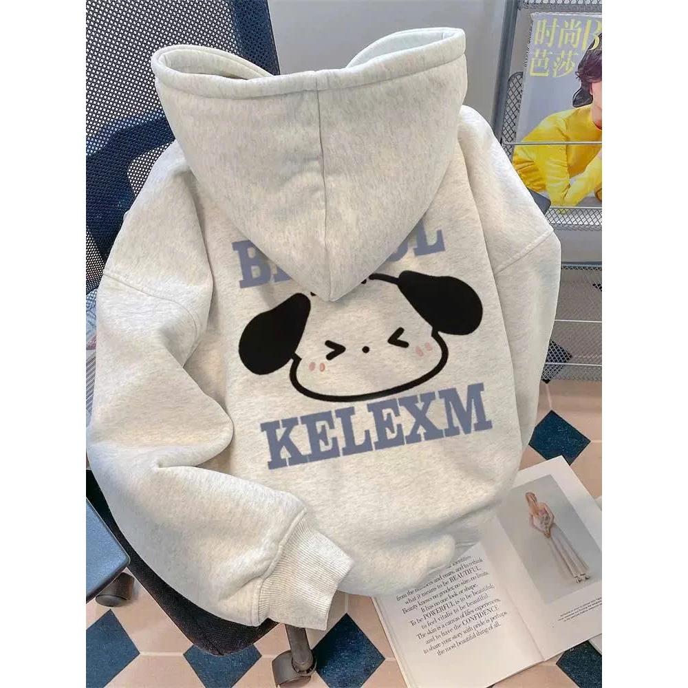 Áo Khoác Hoodie Zip CÚN KALEXM Cute Form Rộng Nam Nữ Khóa Kéo Nón To 2 Lớp Có Túi Trong