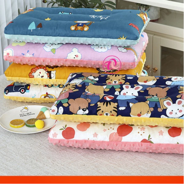 Gối bông nhung cotton 2 mặt cho trẻ em 2-8 tuổi, siêu êm ái với nhiều họa tiết dễ thương, chất lượng tuyệt vời