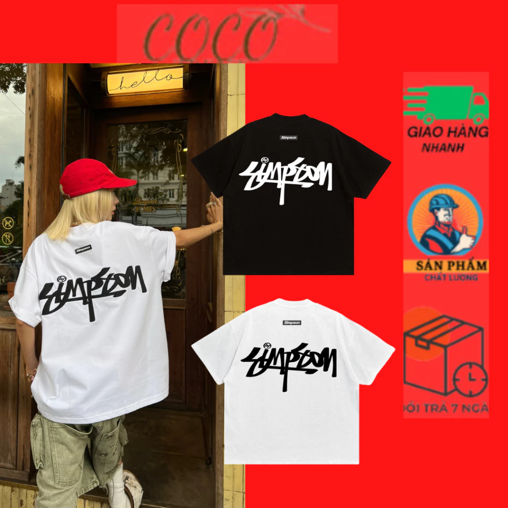Áo Phông Nam Nữ BOXY In Graffiti Simpson Cổ Tròn Tay Ngắn Chất Liệu Cotton 100% thoáng mát, thấm hút mồ hôi COCOTRENT