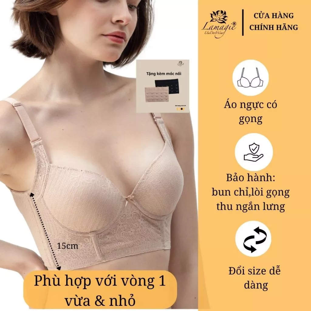 Áo Ngực Bản To ADH-99 Lamagie/Ôm Mỡ Lưng Nách Nâng Ngực Đẹp/Không Lộ Dấu Áo/Phù Hợp Vòng 1 Vừa Và Nhỏ