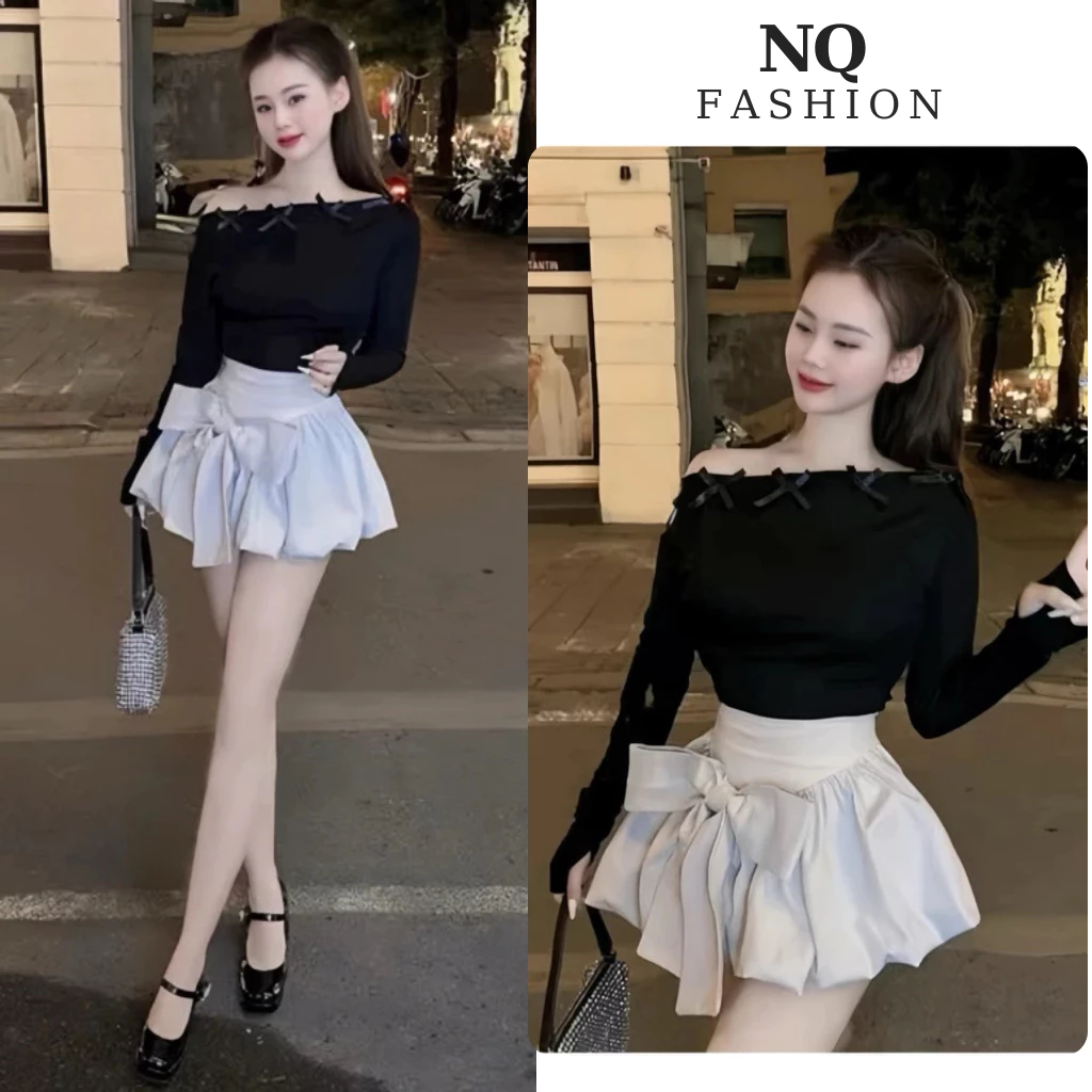 Chân Váy Bí Ngô Phồng Đính Nơ,Chân Váy Chữ A Dáng Xòe 2 Lớp Dày Dặn, Váy Tiểu Thư Hottrend Mặc Đi Chơi BigsizeCC