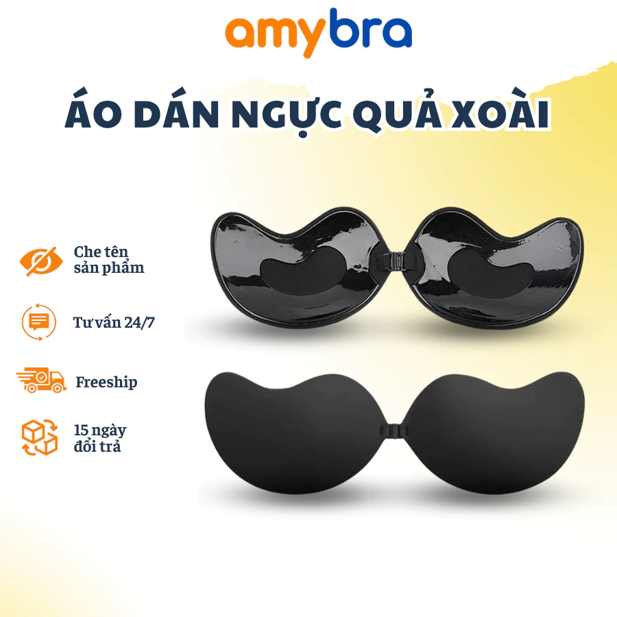 Áo Dán Ngực Quả Xoài, Miếng Dán Ngực Cài Trước Tạo Khe AMYBRA D0129