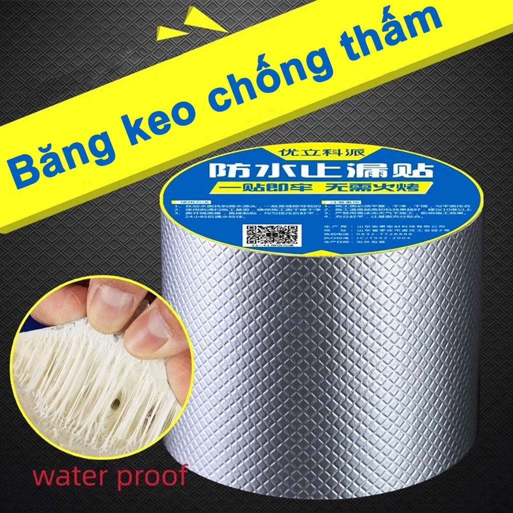Ưu Lợi Dụng Cụ Băng Keo Chống Thấm Siêu Dính Dày Cuộn Keo Dán Vết Nứt Ống Nước Bể Xô Chậu Mái Tôn Waterproof