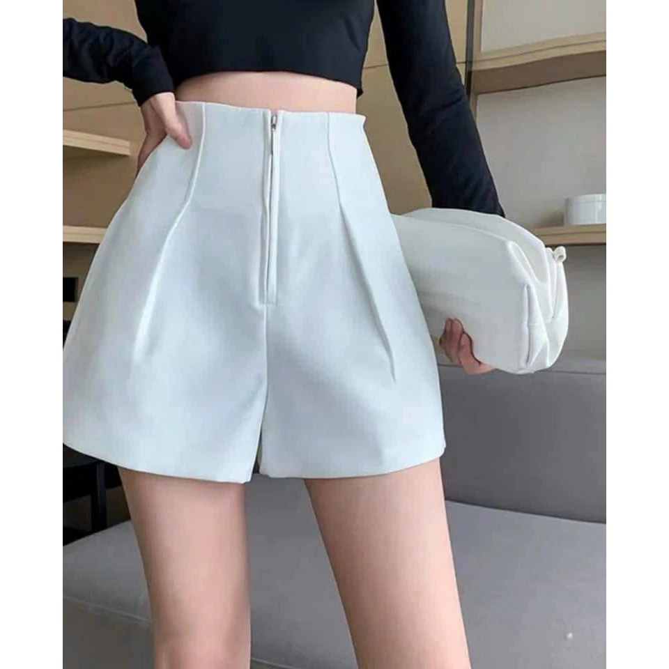 Quần Short Lưng Cao Khóa Kiểu Mới -Quần đùi nữ quần short cạp cao ôm eo