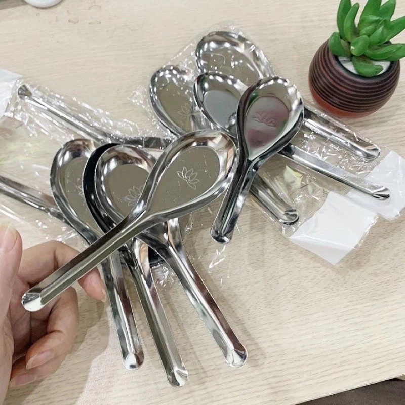 Set 10 Thìa Ăn Phở, Súp- Thìa Ăn Cơm Bằng Inox Tiện Dụng