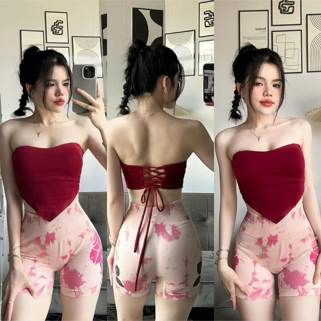 Áo Bra QUÂY CÚP TIM D10 Tôn Vòng Một Kèm Mút Tập Gym-Yoga-Aerobic Gymmy  ️( Không kèm quần )⚡️ Hàng xuất khẩu ⚡️