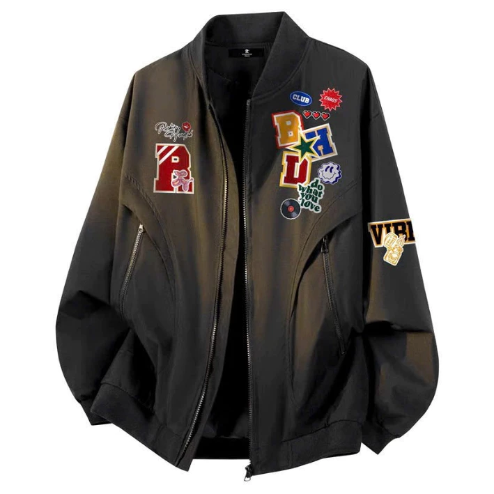 Áo khoác nam nữ unisex cháy phố kiểu bomber phối túi xéo chất liệu dù 2 lớp trượt nước cản gió chống nắng 2025.