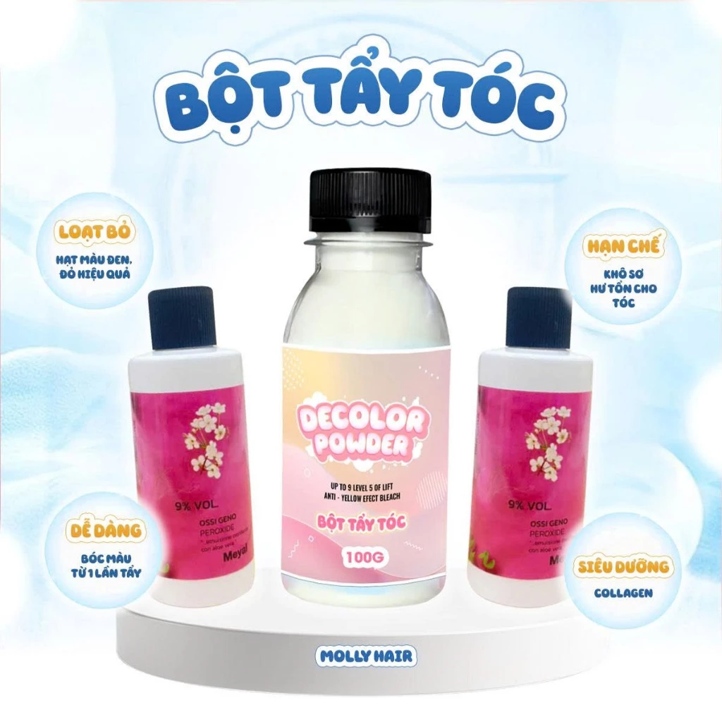 Bột Tẩy Tóc, Bột Tẩy Collagen - MOLLY HAIR
