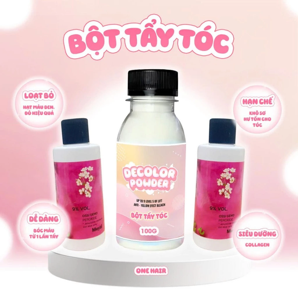 Thuốc Tẩy Tóc, Bột Tẩy Tóc Collagen - Tẩy Cực Êm, Lên Cực Chuẩn - ONE HAIR