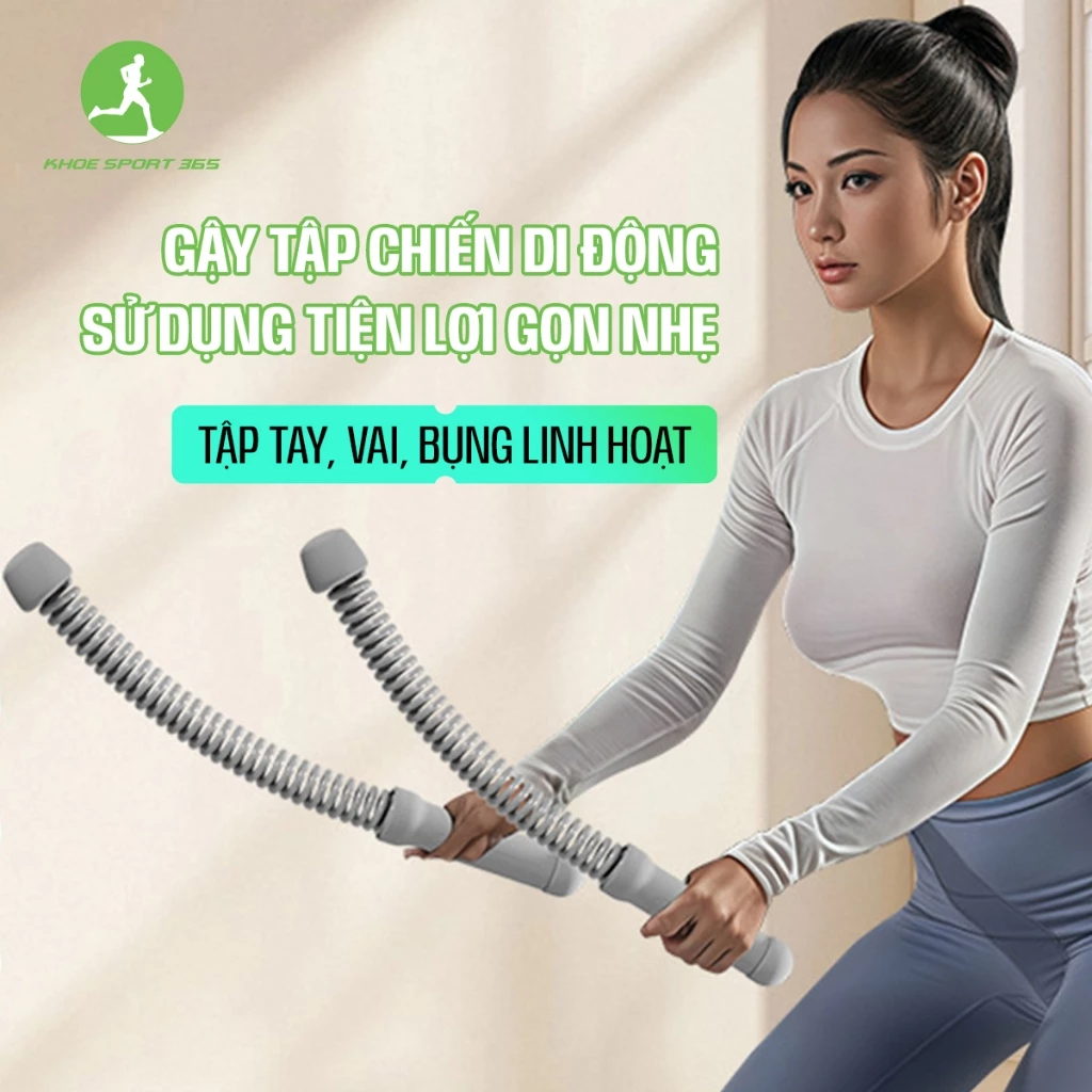 Gậy tập chiến Hot 2025, gậy chiến đấu tập luyện cơ bắp, tập cơ vai cơ bụng linh hoạt tại nhà - Khoesport