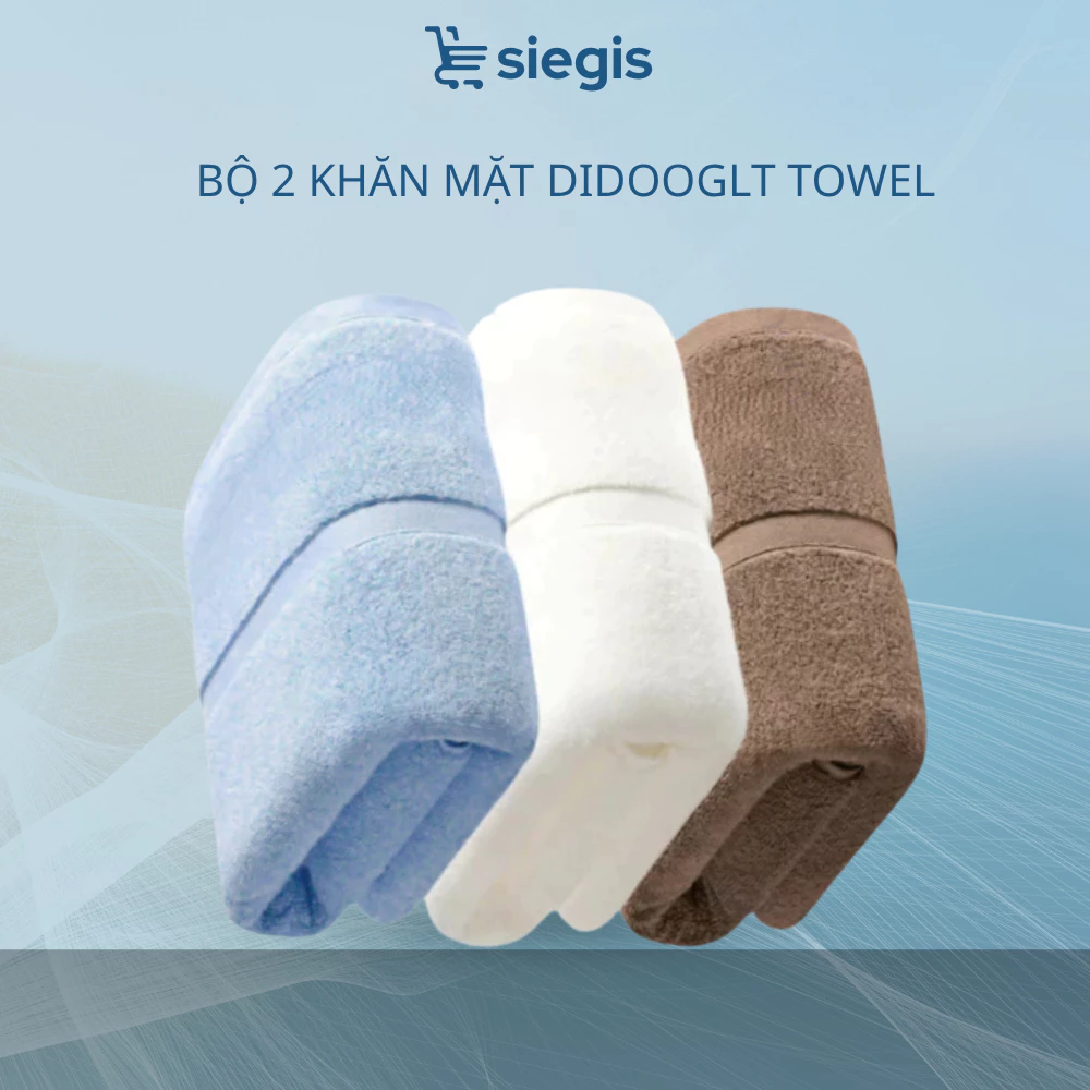 Bộ 2 Khăn Mặt DIDOOGLT TOWEL 30x50cm Chất Liệu Cotton Thấm Hút Tốt An Toàn Cho Da - Khăn Mặt 100% Cotton