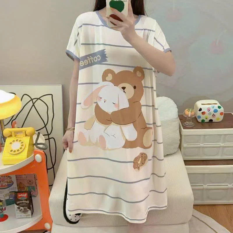 Đầm thun hoạt hình dễ thương, váy ngủ , đồ mặc nhà hàng Quảng Châu loại 1