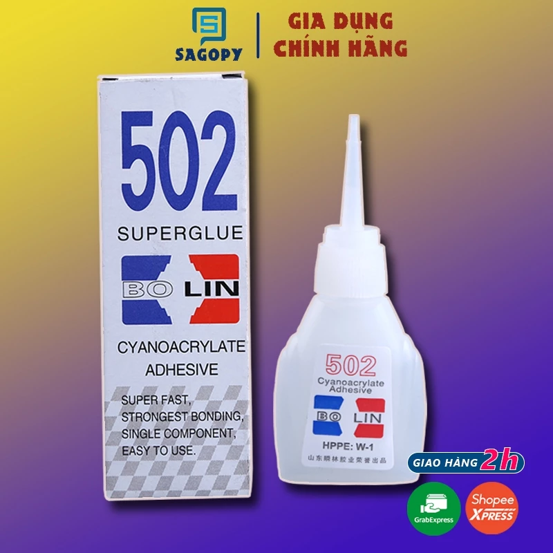 Keo dán 502 siêu dính, keo con voi dán sắt chai 5ml dính chắc, khô nhanh S P