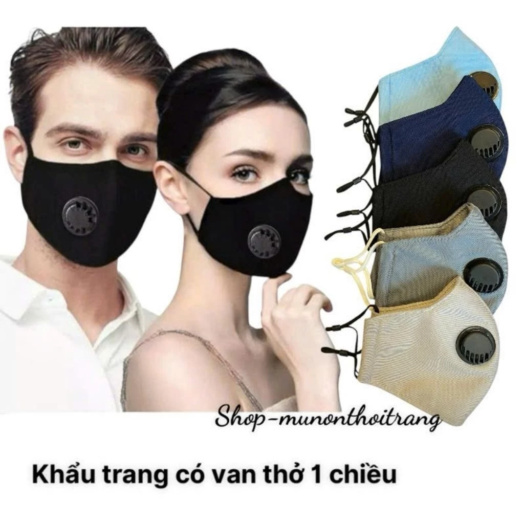5 cái khẩu trang vải cao cấp có van thở 1 chiều