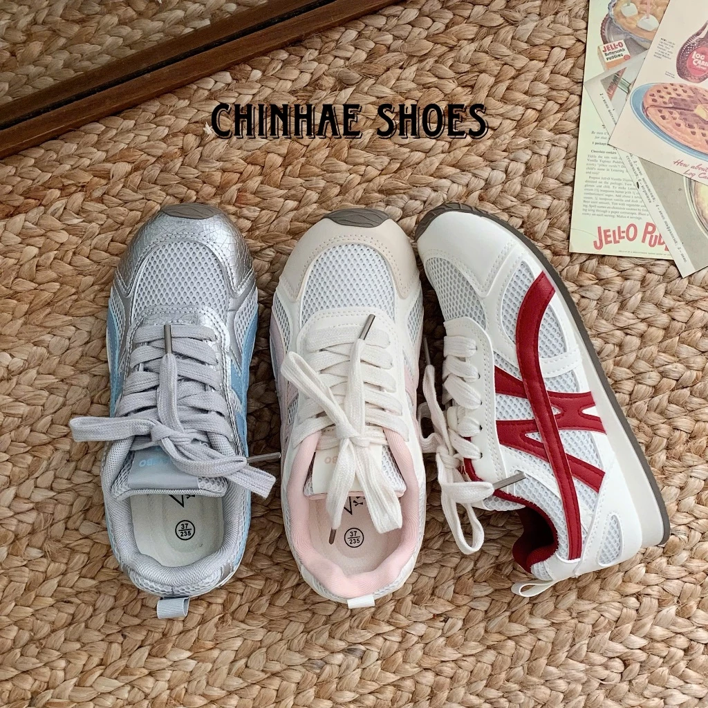 Giày sneaker thể thao lưới thoáng khí mũi cong nhiều màu sắc siêu mềm êm ái phong cách trẻ trung năng động cho nữ G097