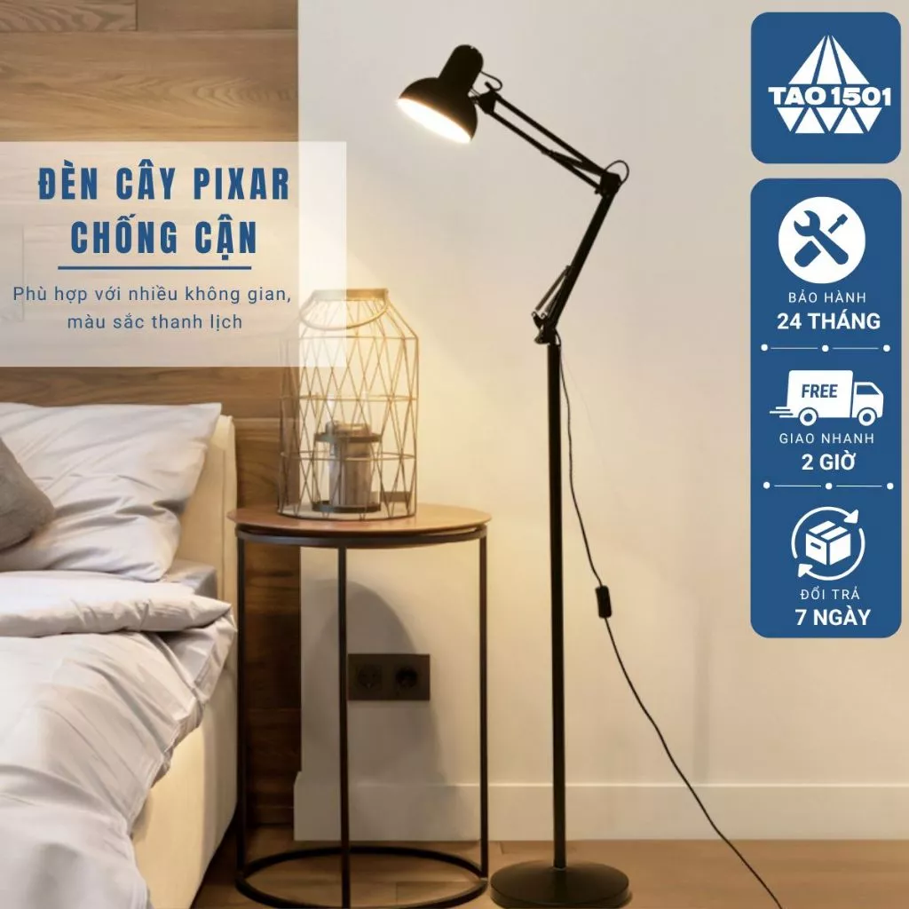 ĐÈN CÂY ĐỨNG PIXAR 2 MÉT Bóng LED CHỐNG CẬN CHÍNH HÃNG