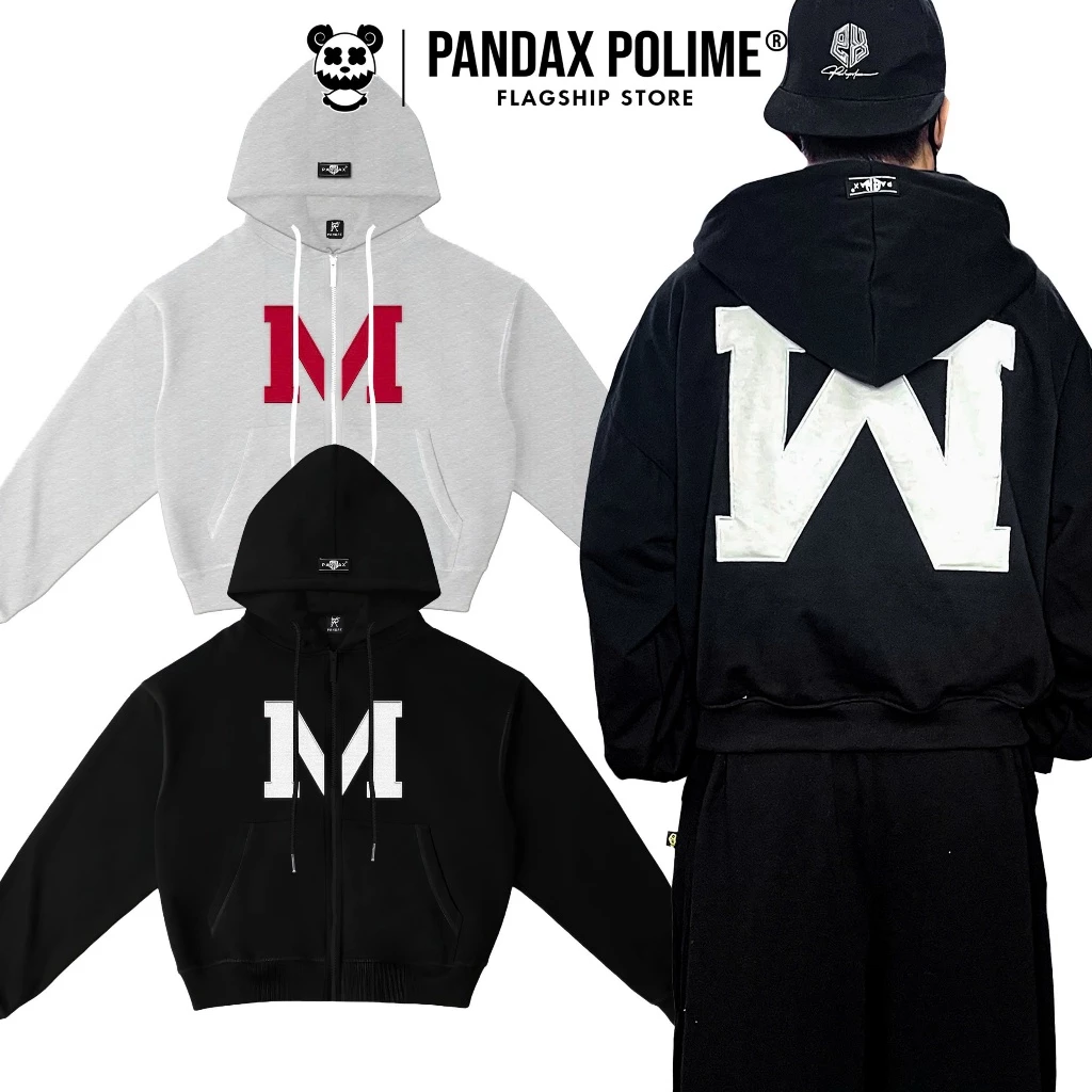 Hoodie zip big boxy áo khoác nỉ chân cua không xù chống nắng cổ cao pandax polime unisex nam nữ