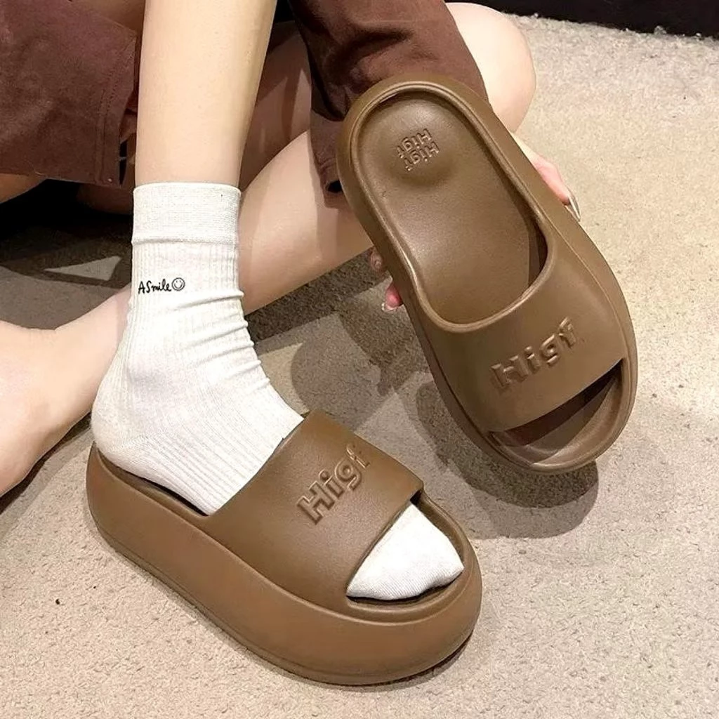 Dép Bánh Mì Nữ Đế Cao ,Dép Quai Ngang Chữ Dập Nổi Thời Trang ,Mềm,Nhẹ Êm