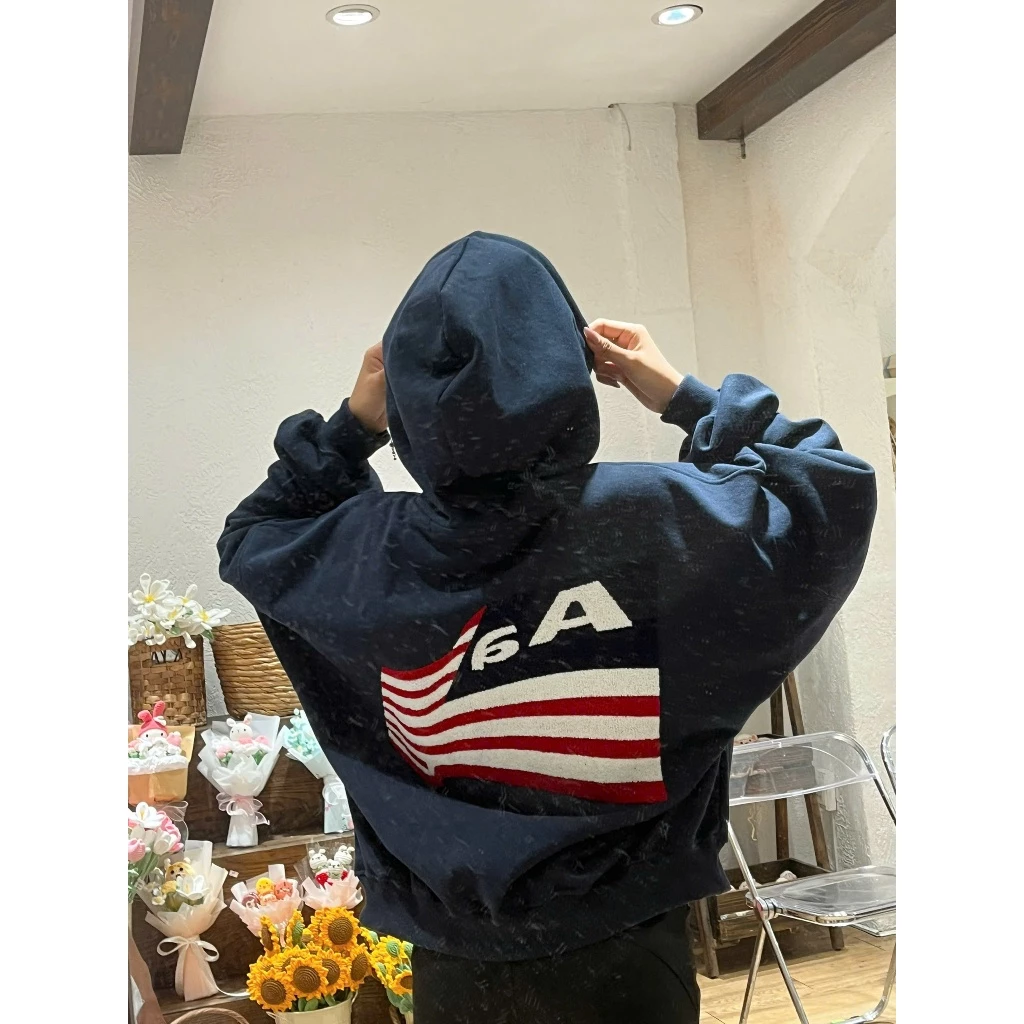 Áo Khoác Hoodie Zip Aastu Form Rộng Boxy Chất Nỉ Bông Dày Dặn Thêu Xù Hình Lá Cờ Cực Xịn Hot Trend SS2025 HD01