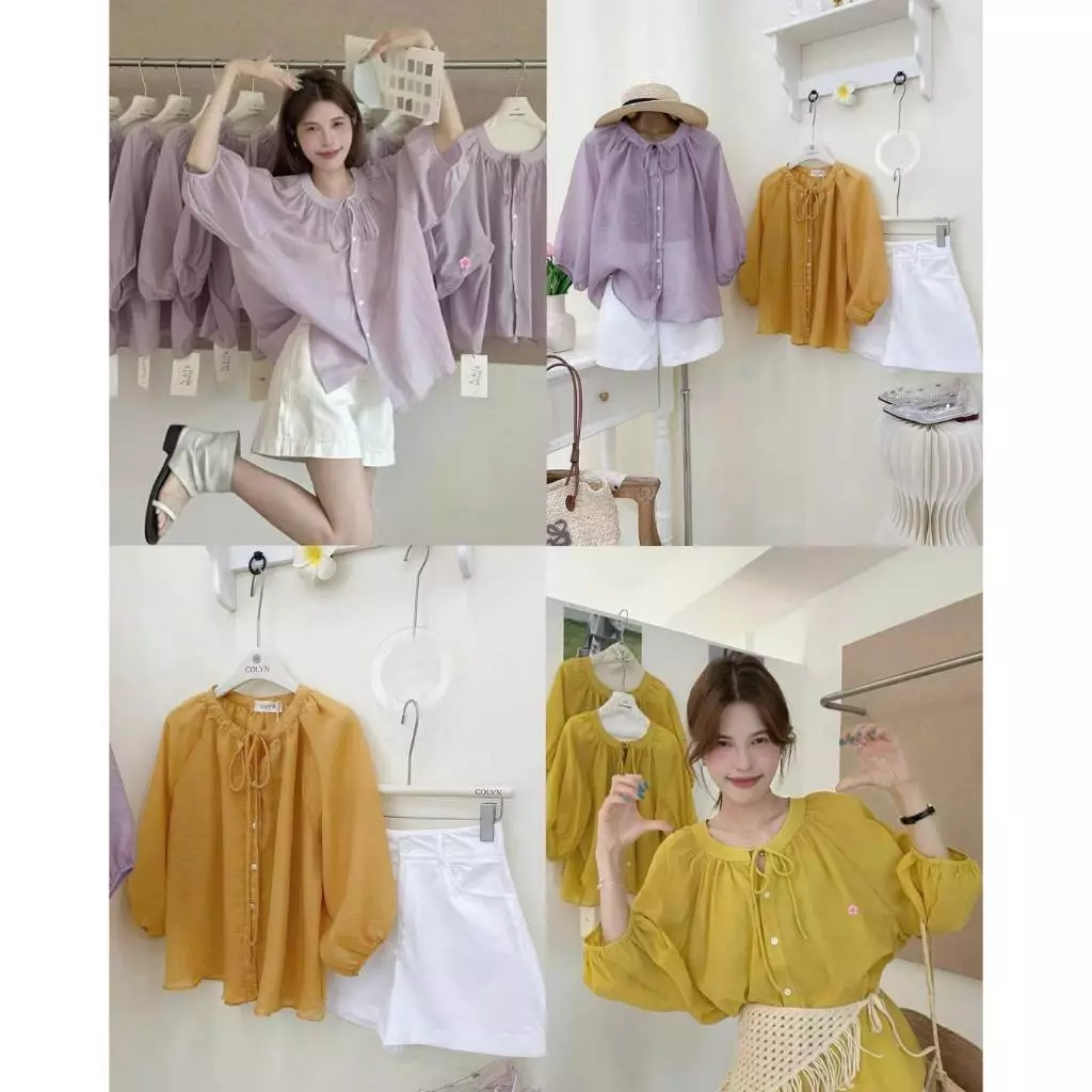 ｡𖦹°‧Item must-have hè này : SET ÁO BABYDOLL VOAN + QUẦN SHORT SP022284  🔥𝐇𝐨𝐚̉ 𝐓𝐨̂́𝐜🔥 𝐌𝐄𝐎𝐈𝐍𝐃𝐀𝐇𝐎𝐔𝐒𝐄
