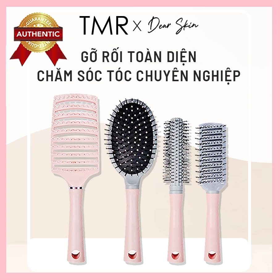 Lược Chải Tóc Gỡ Rối Angel Pink TMR Lược Massge Có Túi Đêm Khí, Lược Chuyên Dụng Cho Tóc Xoăn, Hồng Xinh Xắn