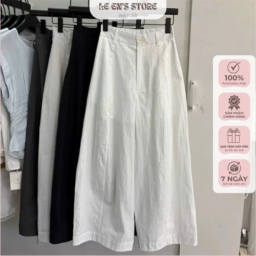 Quần ống rộng nữ kaki dáng dài cạp cao tôn dáng, quần suông nữ thời trang siêu thoải mái Ulzzang-Q37