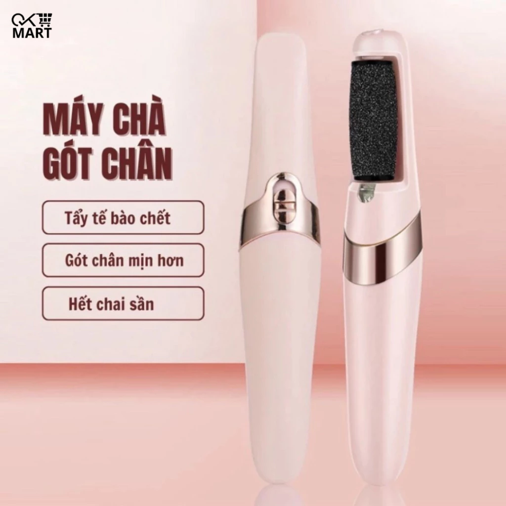 ( Loại 1 ) Máy chà gót chân loại bỏ da chết và vết chai, dụng cụ mài gót chân tại nhà 2 đầu mài, pin tích điện