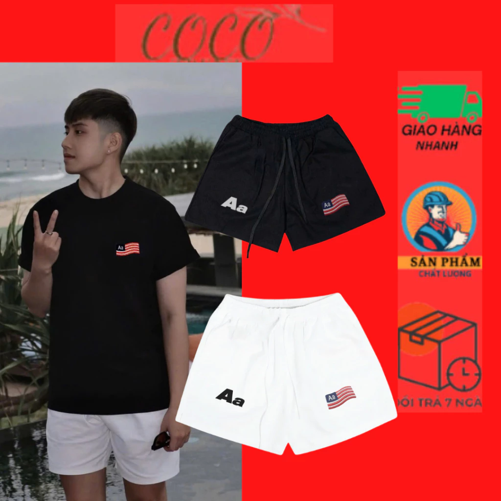 Quần Short Kaki Nam Nữ Chữ Aa Stu  Lưng Chun Dây Dài Form Chuẩn Đẹp Full Tag Mạc Chuẩn Mẫu Quần Đùi Mới 2025