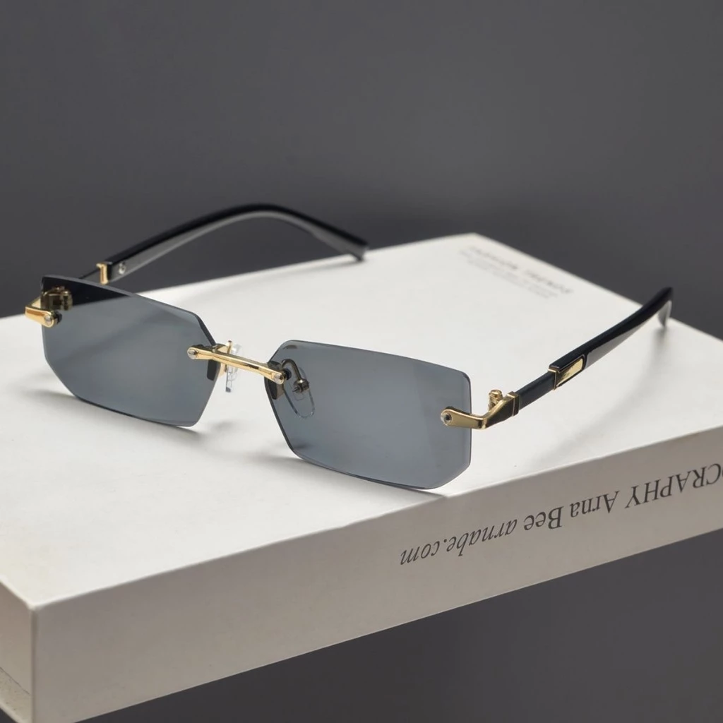 Kính Râm Khoan Unisex Chữ Nhật, Kính mát vuông nam nữ Y2K đi biển du lịch chống nắng UV400