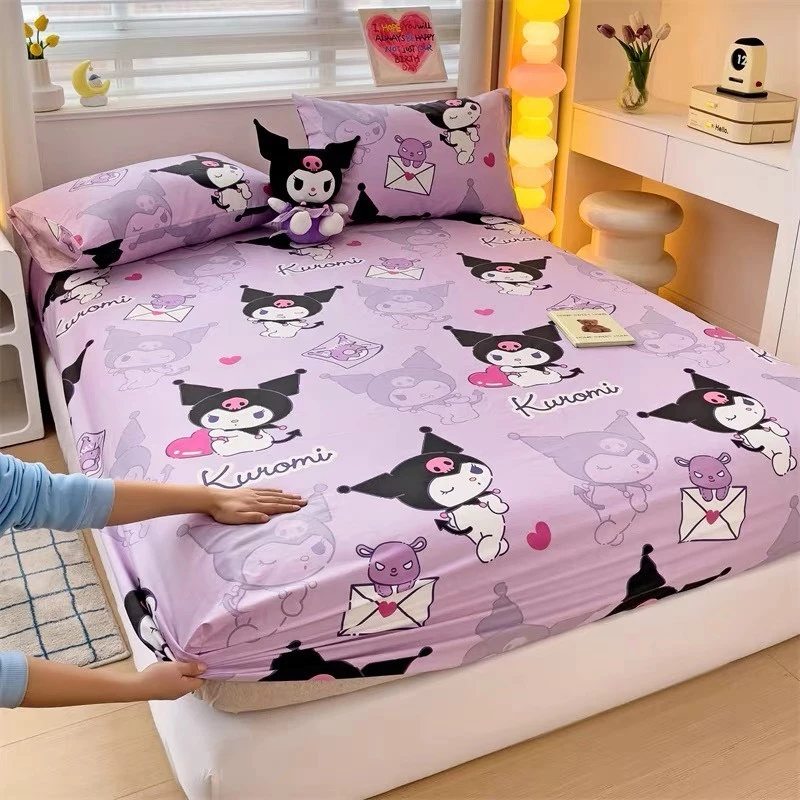 Bộ 1 ga + 2 vỏ gối đầu bọc đệm 15-20cm mẫu gấu dâu hamybedding , kích thước 1m2,1m4,1m6,1m8,2m2