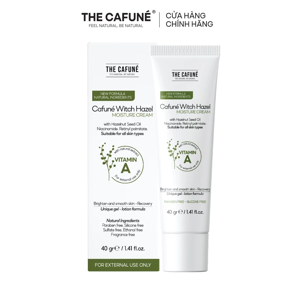 Kem Dưỡng Ẩm Cafuné Witch Hazel Moisture Cream 40g, Dưỡng Ẩm, Giúp Da Mềm Mịn, Hỗ Trợ Dưỡng Sáng Và Phục Hồi Da