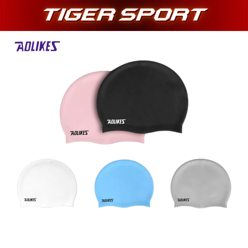 Nón Bơi, Mũ Bơi Người Lớn Bằng Silicone Chống Thấm Nước, Bảo Vệ Tai, Tóc Siêu Co Giãn  AOLIKES 5010