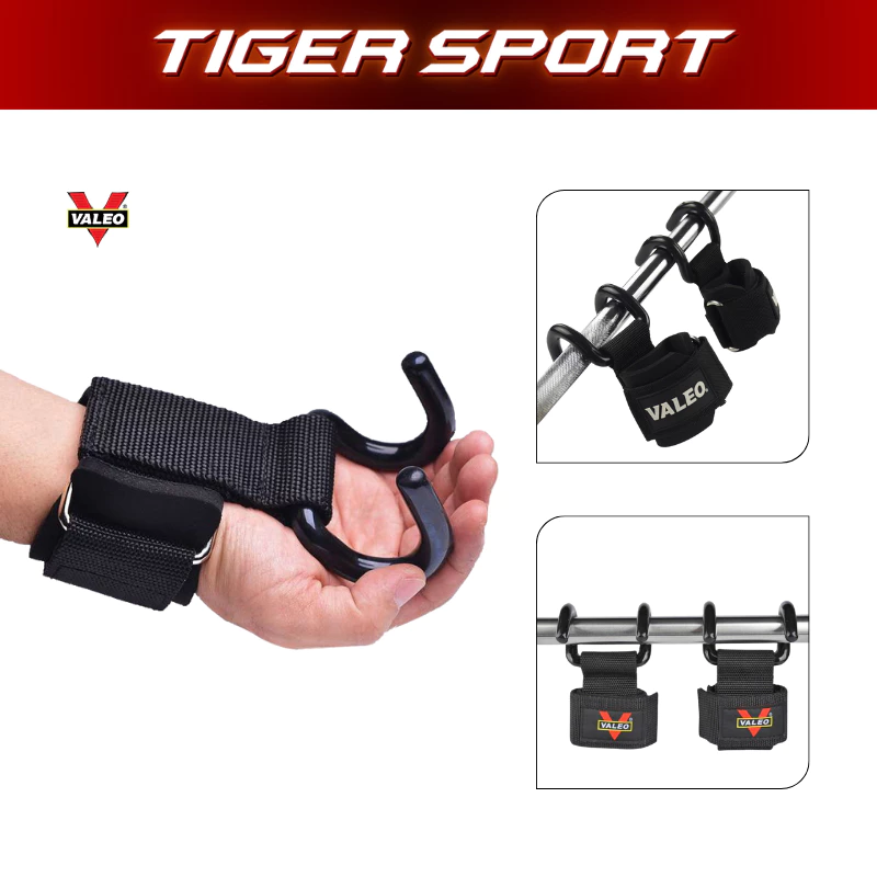 Trap Móc Tạ Chính hãng VALEO VL-3302 - 3304, Dây quấn cổ tay có móc nâng tạ, Hỗ trợ kéo xà, tập lưng