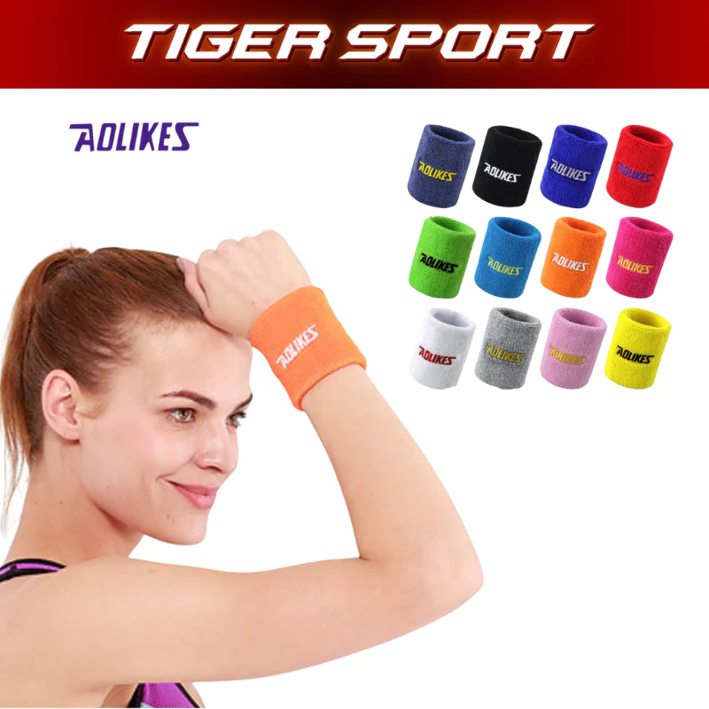 Băng Đô Đeo Cổ Tay Chặn Mồ Hôi  AOLIKES 0235 , Tập Gym , Thể Thao, Cầu Lông , Tennis, Quần Vợt