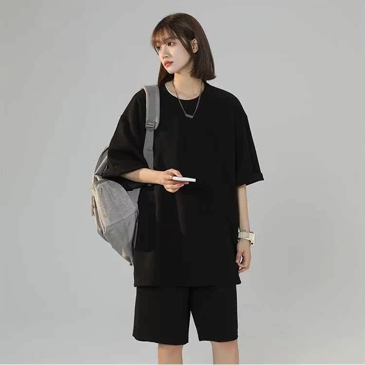 LOẠI 1 Bộ Đồ Nữ in LOGO Chất Tổ Ong Gạo Set Bộ Áo Thun Quần Short 3 Màu Basic Siêu Mềm Mát Protex B4