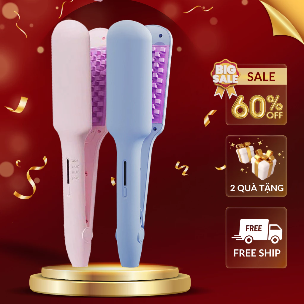 Máy Dập Phồng Chân Tóc EGO Home - Máy Bấm Phồng, Máy Dập Xù Tạo Kiểu Răng Vuông Ceramic Cao Cấp _DP4