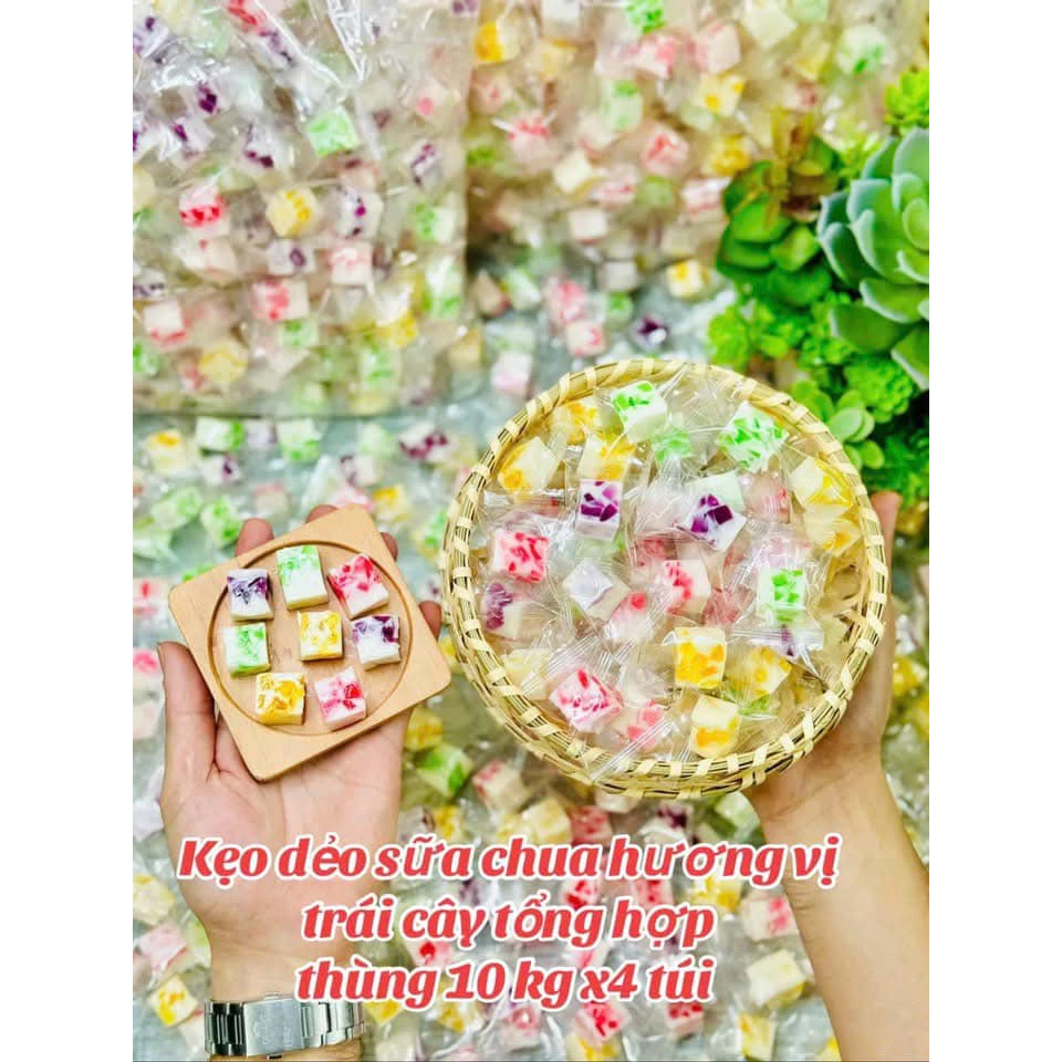 500gr Kẹo Dẻo Sữa Chua Hoa Quả Hương Trái Cây Mix Vị Siêu Ngon