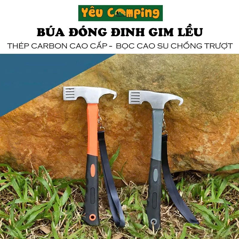 Búa Đóng Nhổ Đinh  Ghim Cọc Chuyên Dụng Gọn Nhẹ Dùng Cắm Trại Dã Ngoại