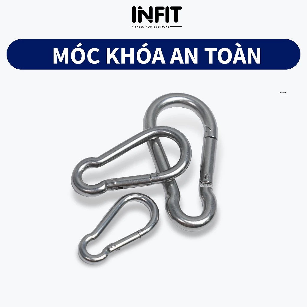 Móc Khóa An Toàn Inox 304 Và Thép Mạ Kẽm | 3 Size  Chịu Lực Tốt, Khóa Lò Xo, Treo Bao Cát – Tập Gym, Võ Thuật INFIT
