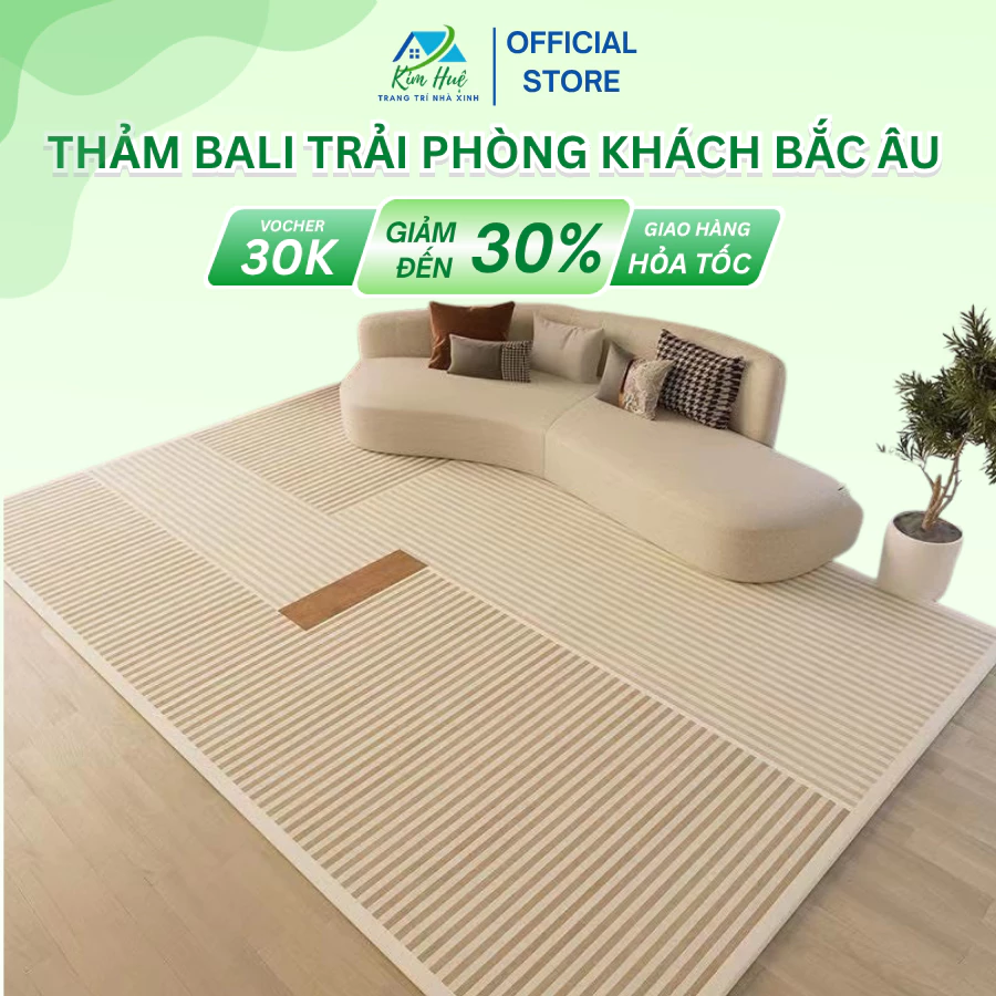 [Hỏa Tốc] Thảm Trải Sàn Bali Trải Phòng Khách, Phòng Ngủ,.chân giường Sang Trọng - Đế Cao Su Chống Trơn đủ cỡ - X14