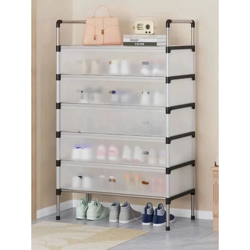Kệ để giày dép bằng Inox 4,5,6,7 Tầng Có Tấm Chắn Bụi - Giá để giày Dép Có Màng Chắn Bụi