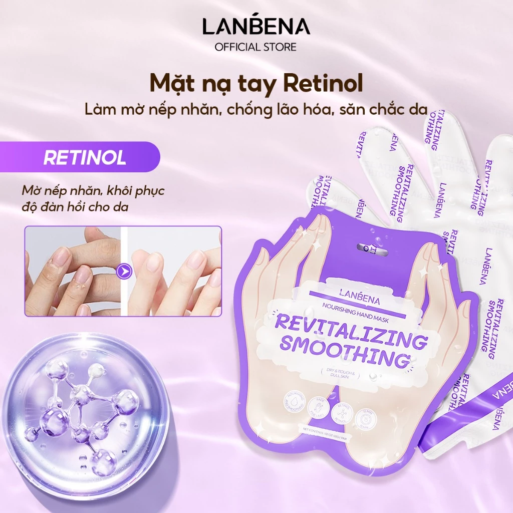 LANBENA 5 Gói Mặt nạ tay (30g)- Làm Mềm, Mờ Nhăn, Cấp Ẩm Phục Hồi Chuyên Sâu, Nuôi Dưỡng Sáng Da Giảm Khô Hand Care