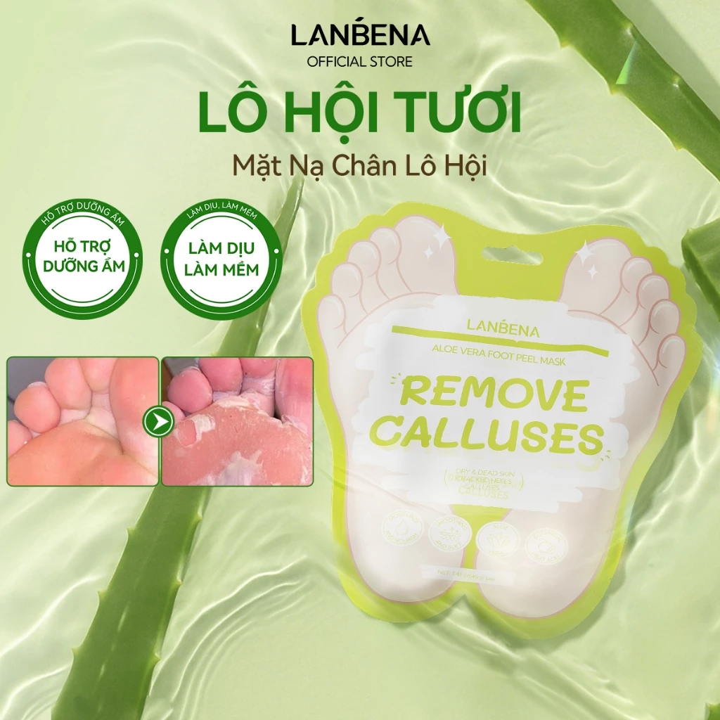 LANBENA Mặt nạ chân lô hội (40g) - Tẩy tế bào chết, giảm chai sần, làm mềm và sáng da, làm dịu da chân Foot Care