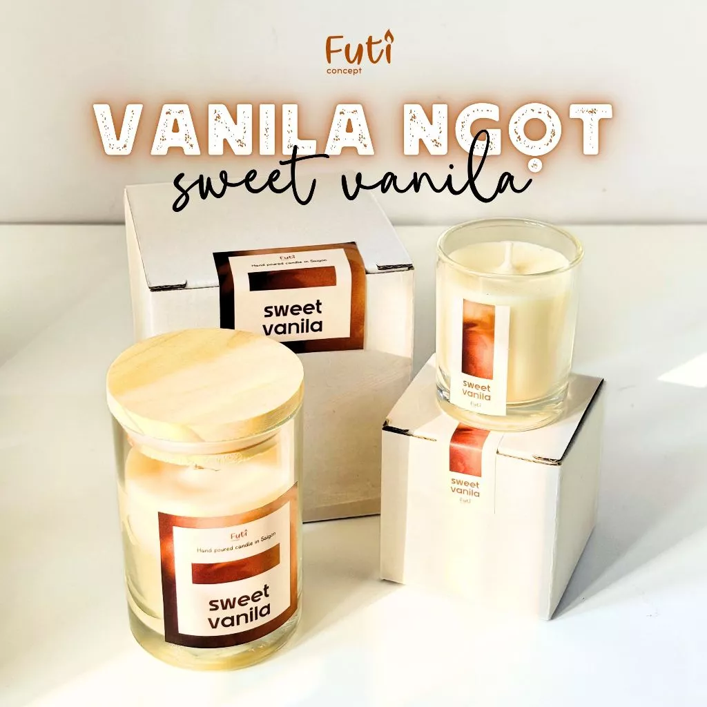 Nến Thơm Hương Sweet Vanila , Nến Thơm Không Khói Thiên Nhiên Bấc Gỗ