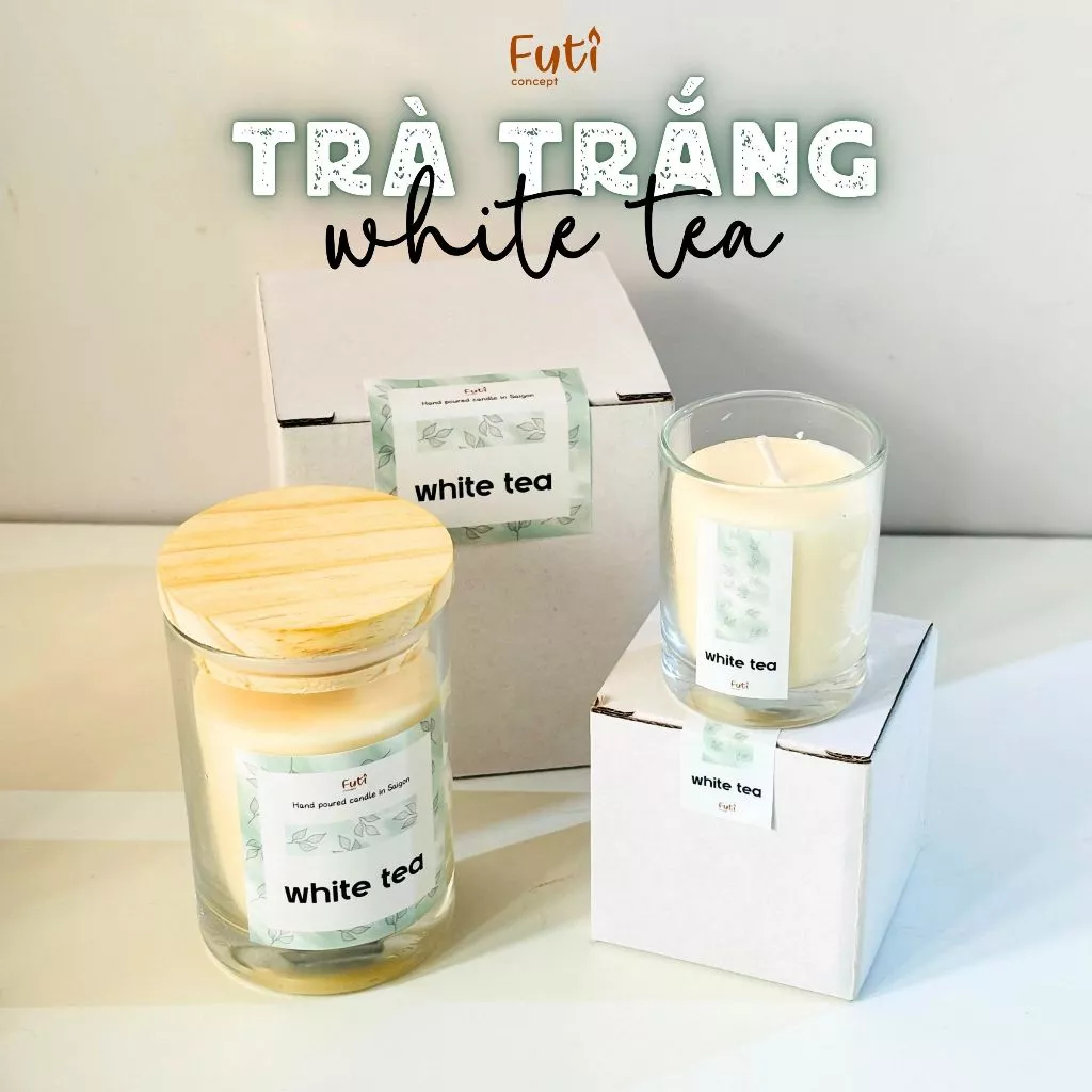 Nến Thơm Thiên Nhiên White Tea Kèm Hộp, Candle Cup Into The Wild, Candle Cup Handmade