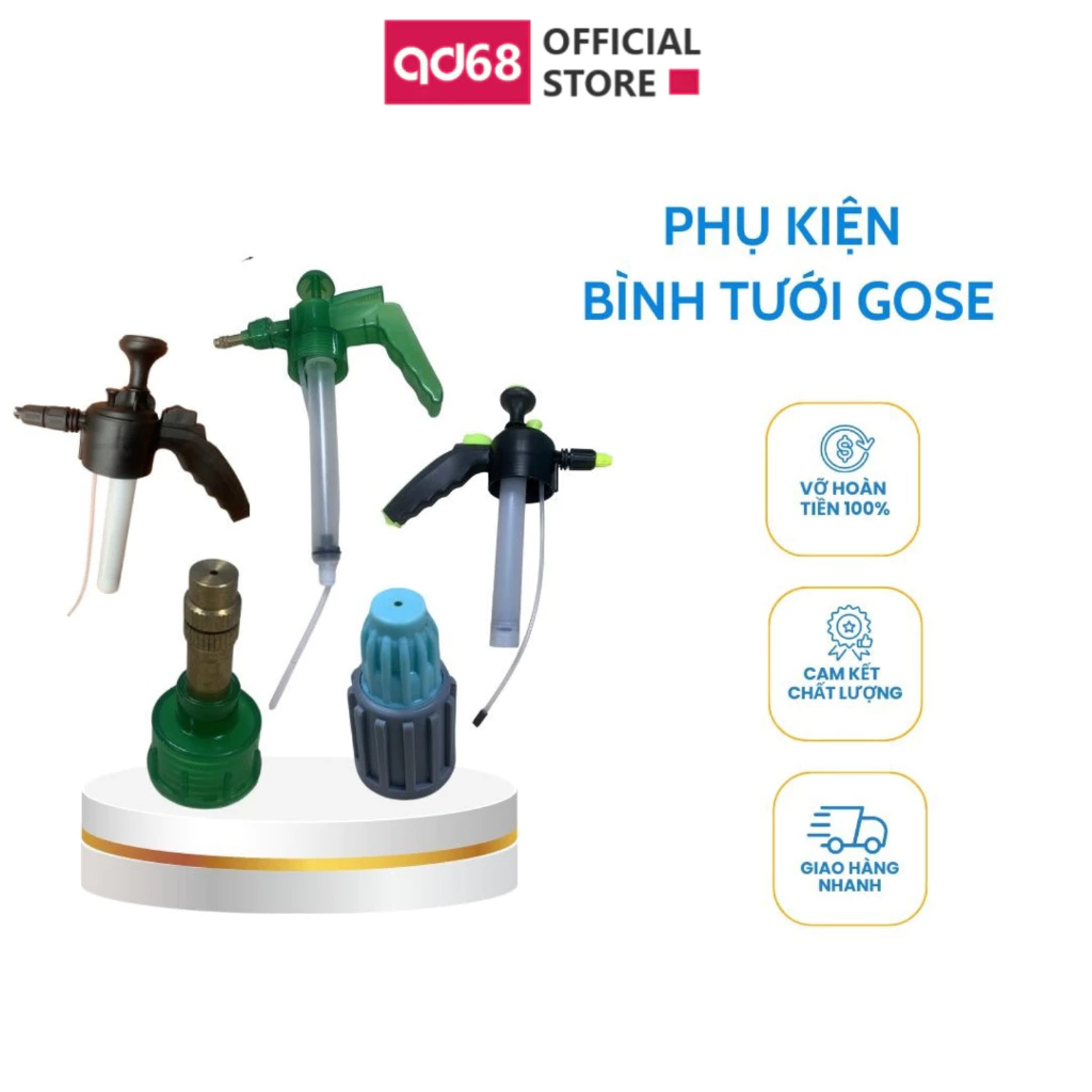 Phụ kiện thay thế cho bình tưới GOSE 3l/3l vòi dài, xịt tuyết, gioăng (ron), lá gió