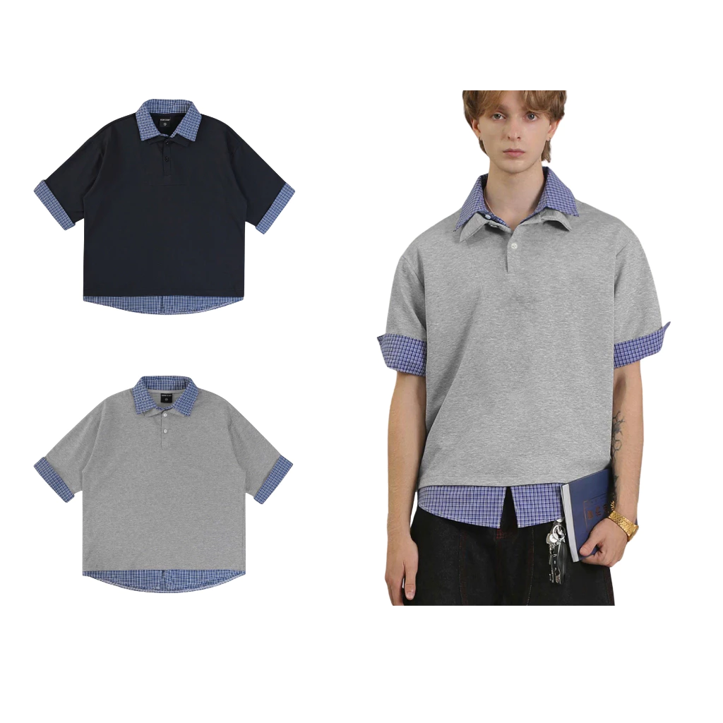 Áo polo phối Light ODIN CLUB, Áo polo nam nữ phối layer sơ mi, chất liệu vải cotton co dãn 2 chiều
