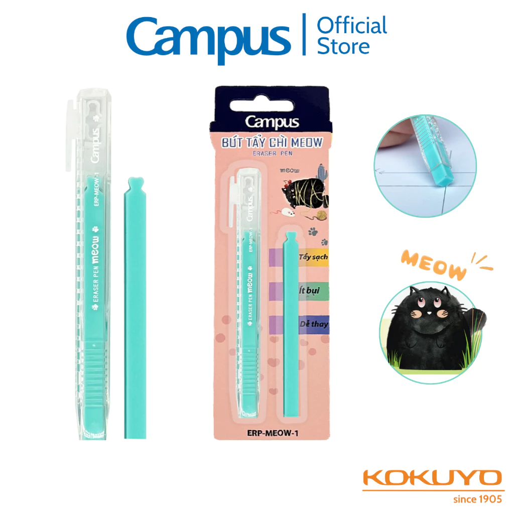 Bút gôm tẩy bút chì Campus Meow chính hãng thương hiệu Nhật
