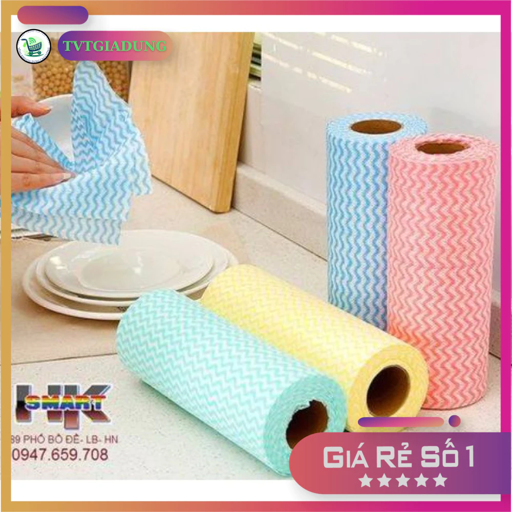 Cuộn Khăn Lau Bếp Thấm Nước Thấm Dầu Mỡ - Có Thể Giặt Được - Hàng Loại 1