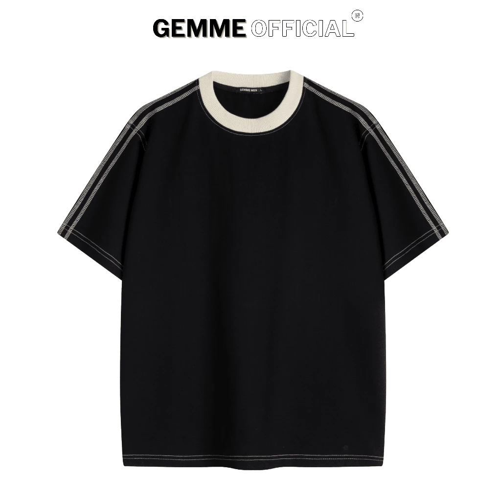 Áo thun trơn nam cotton chỉ nổi cổ bo gân big size GEMME MEN 55 - 150kg streetwear, trẻ trung